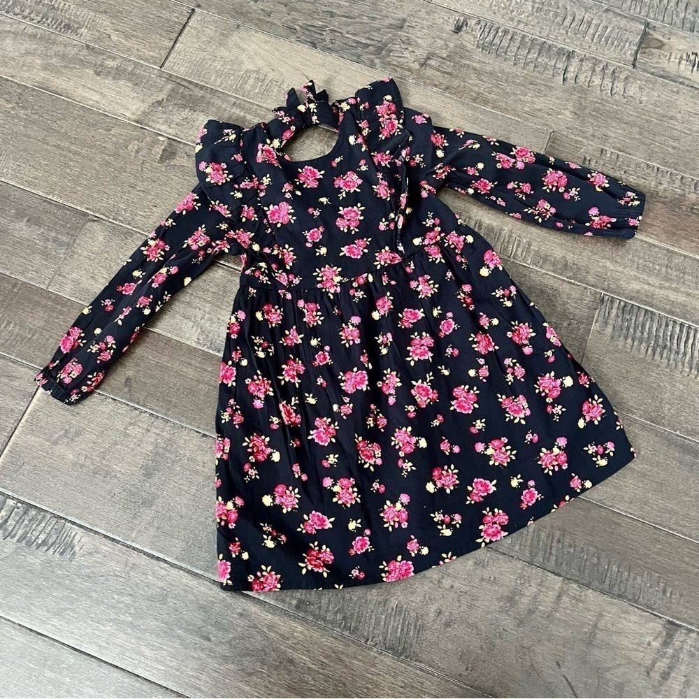 Old Navy Fit & Flare Ruffle Trim Floral Dress Toddler Girl 3T